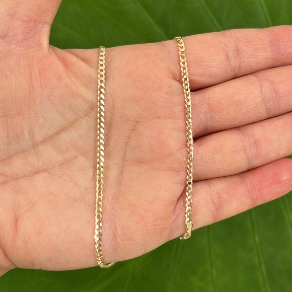 14K Yellow gold 2.7mm Cuban concave regular Chain 20" inches - Picture 3 of 7